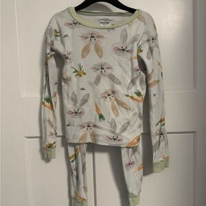 Burt's Bees Kids Pajama Set - Bunny Print with Green Accents